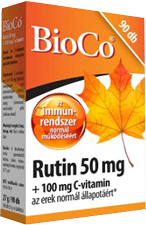 BioCo Rutin 50 mg + C-vitamin 100 mg tabletta 90 db